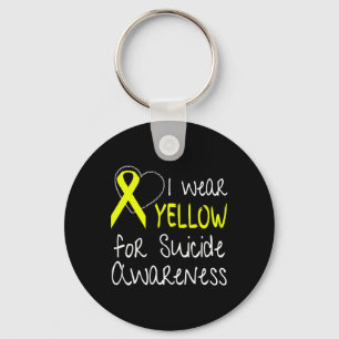 Chaveiro Eu Visto Amarelo Para A Fita De Consciência Do Sui