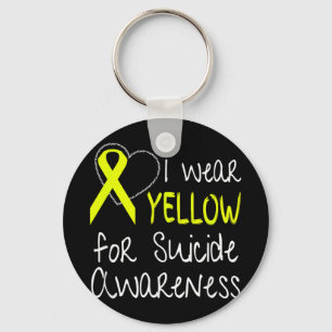 Chaveiro Eu Visto Amarelo Para A Fita De Consciência Do Sui
