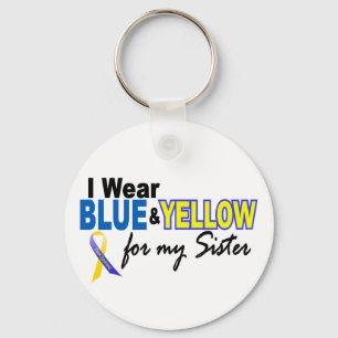 Chaveiro Eu visto azul e amarelo para minha irmã Síndrome