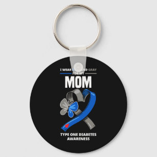 Chaveiro Eu Visto Azul E Cinza Para Minha Mãe Diabetes Tipo
