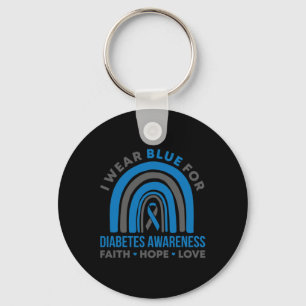 Chaveiro Eu Visto Azul Para Consciência Da Diabetes Mês Arc