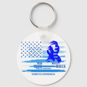 Chaveiro Eu Visto Azul Para Meu Próprio Mês De Consciência