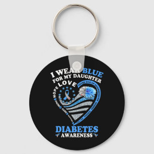 Chaveiro Eu Visto Azul Para Minha Filha Diabetes Sensibiliz