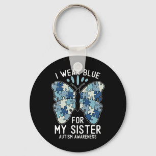 Chaveiro Eu Visto Azul Para Minha Irmã Conscientista Autism