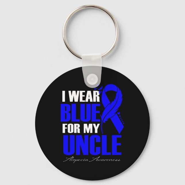 Chaveiro Eu Visto Azul Para Minha Pena De Tio Alopecia (Frente)
