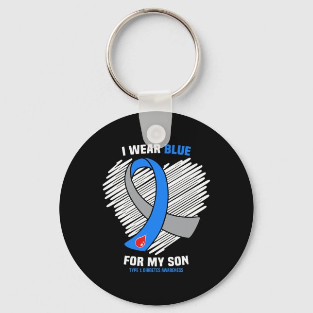 Chaveiro Eu Visto Azul Para O Meu Filho Sensibilização Para (Frente)