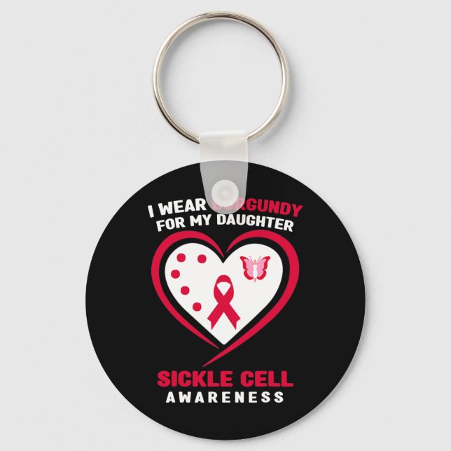 Chaveiro Eu Visto Burgundy para minha filha Célula Doce Awa (Frente)