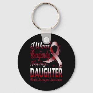 Chaveiro Eu Visto Burgundy Para Minha Filha Cérebro Aneuris