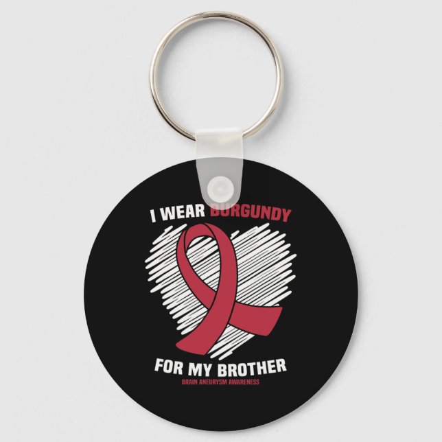 Chaveiro Eu Visto Burgundy Para O Meu Cérebro Causado Aneur (Frente)