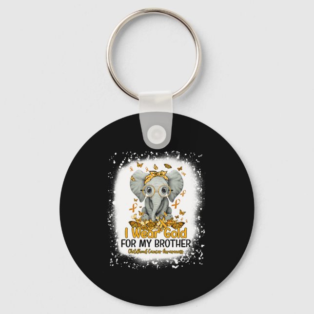 Chaveiro Eu Visto Dourado Para O Cancer De Infância Do Meu  (Frente)