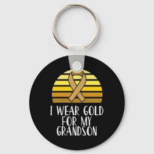 Chaveiro Eu Visto Dourado para o meu neto Cancer de infânci