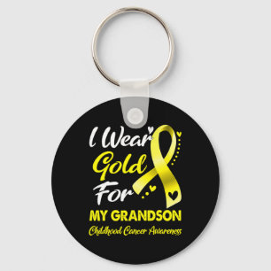 Chaveiro Eu Visto Dourado para o meu neto Cancer de infânci