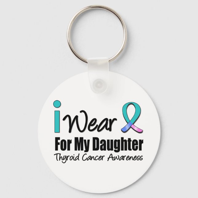 Chaveiro Eu Visto Fita De Cancer Da Tiroide Para Minha Filh (Frente)