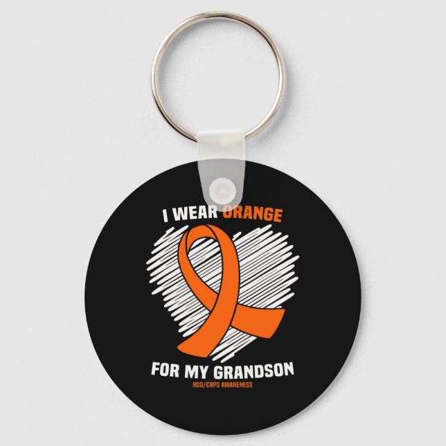 Chaveiro Eu Visto Laranja Para A Consciência Do Meu Avô. (Frente)