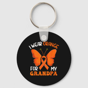 Chaveiro Eu Visto Laranja Para Meu Avô Borboleta Leucemia A