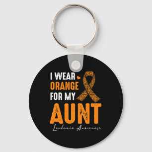Chaveiro Eu Visto Laranja Para Minha Tia Leucemia Cancer Co