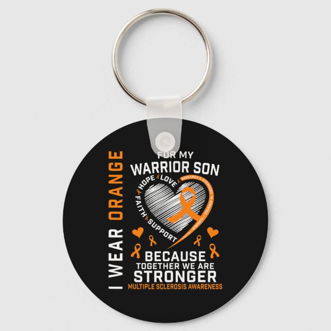 Chaveiro Eu Visto Laranja Para O Meu Filho Esclerose Múltip (Frente)