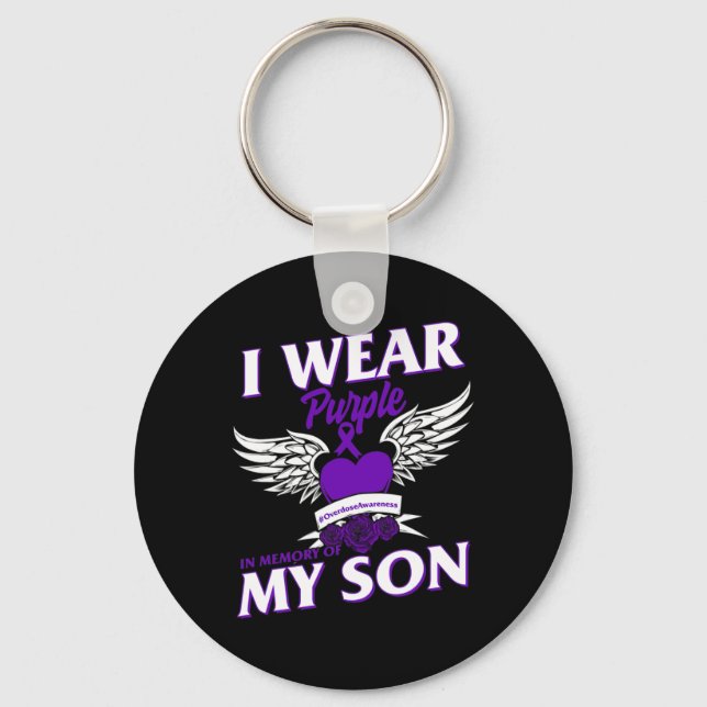 Chaveiro Eu Visto Purpleei Em Memória Do Meu Filho De Sobre (Frente)