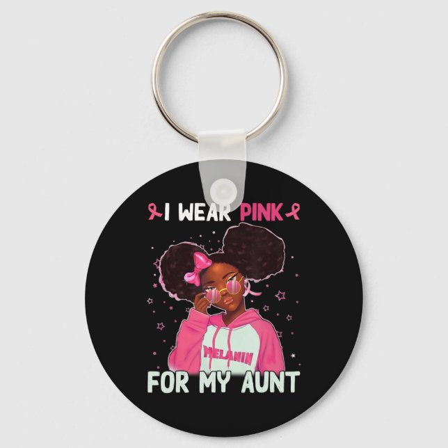 Chaveiro Eu Visto Rosa Para Minha Tia Cancer De Mama Sensib (Frente)
