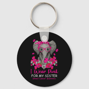 Chaveiro Eu Visto Rosa Para O Cancer De Mama Elefante Irmã
