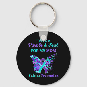 Chaveiro Eu Visto Roxo E Teal Pela Minha Mãe, Suicídio Prev