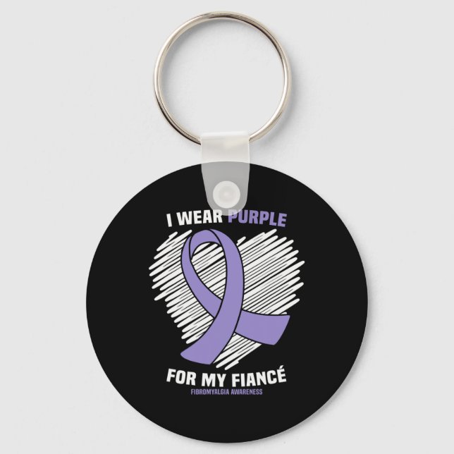 Chaveiro Eu Visto Roxo Para A Minha Consciência Da Fibromia (Frente)