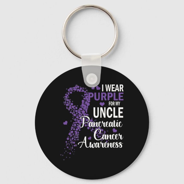 Chaveiro Eu Visto Roxo Para Meu Tio Câncer de pâncreas (Frente)