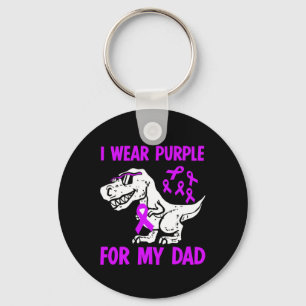 Chaveiro Eu Visto Roxo Para O Meu Câncer de pâncreas Pai No