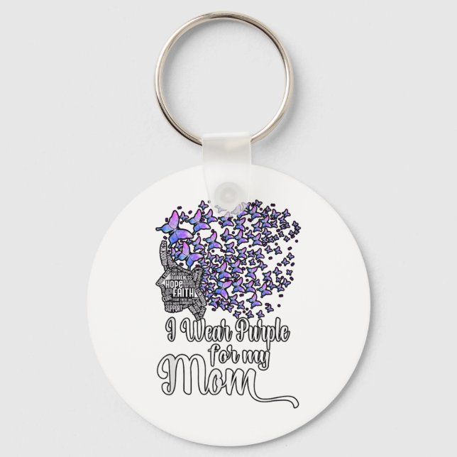 Chaveiro Eu Visto Roxo Para Os Meus Heimers Mãe _1 (Frente)