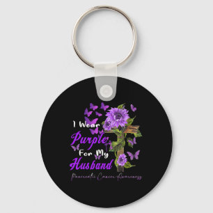 Chaveiro Eu visto Roxo pelo meu Câncer de pâncreas Marido A