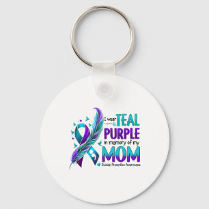Chaveiro Eu Visto Roxo Teal Em Memória Da Minha Mãe Suicida