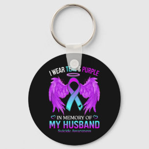 Chaveiro Eu Visto Roxo Teal Em Memória Do Suicídio Do Meu M