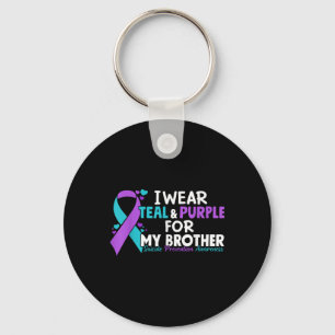 Chaveiro Eu Visto Teal & Purple Para Meu Irmão Suicídio