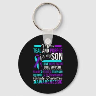Chaveiro Eu Visto Teal & Roxo Para O Meu Filho, Evitar