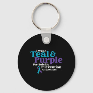 Chaveiro Eu Visto Teal E Roxo Para A Prevenção Do Suicídio