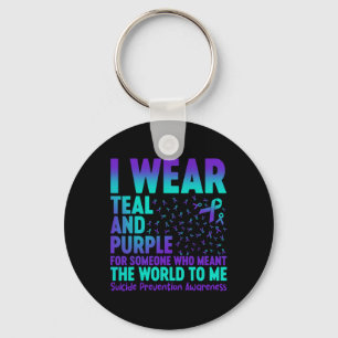 Chaveiro Eu Visto Teal E Roxo Para Alguém Que Quer Dizer O