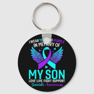 Chaveiro Eu Visto Teal E Roxo Para O Meu Filho Suicida Prev