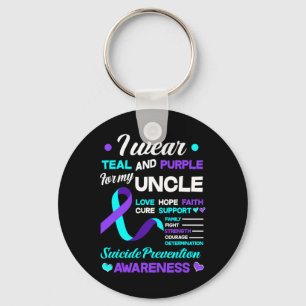 Chaveiro Eu Visto Teal E Roxo Para O Meu Tio Suicídio Preve