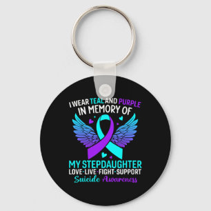 Chaveiro Eu Visto Teal E Roxo Para O Suicídio Da Stepfilha
