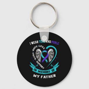 Chaveiro Eu Visto Teal E Roxo Pelo Meu Pai Pai Suicídio A