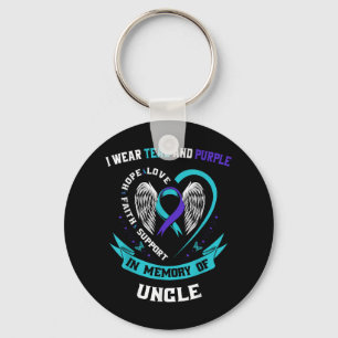 Chaveiro Eu Visto Teal E Roxo Pelo Meu Tio Suicídio Awaren
