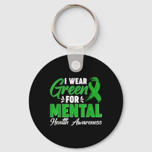 Chaveiro Eu Visto Verde Para A Doença Mental Do Cérebro