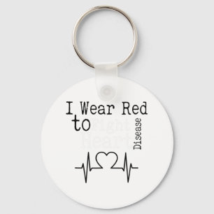 Chaveiro Eu Visto Vermelho Para Combater Doenças Cardíacas 