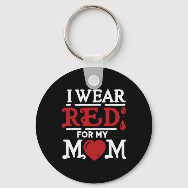 Chaveiro Eu Visto Vermelho Para Minha Mãe Consciência Da Do (Frente)