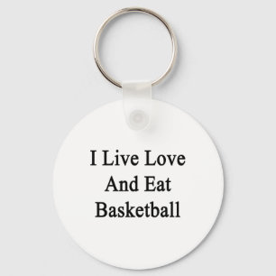 Chaveiro Eu Vivo Com Amor E Coma Basquete