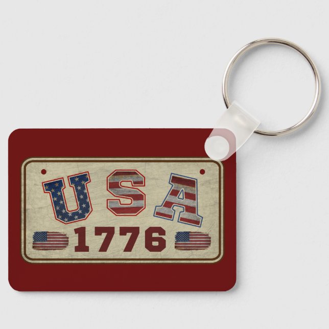Chaveiro EUA 1776 Vintage American Flag (Frente)