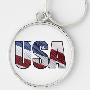 Chaveiro EUA em Red White e Blue American Patriotic Flag