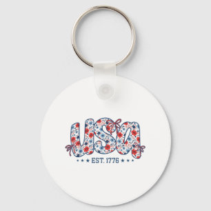 Chaveiro Eua Est 1776 Coquette Laço 4 De Julho Eua Floral G