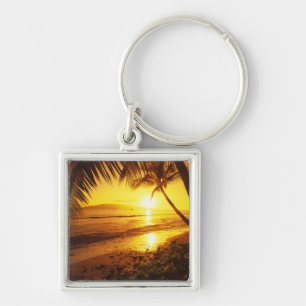 Chaveiro EUA, Havaí, Maui, Pôr do sol colorido em um 2