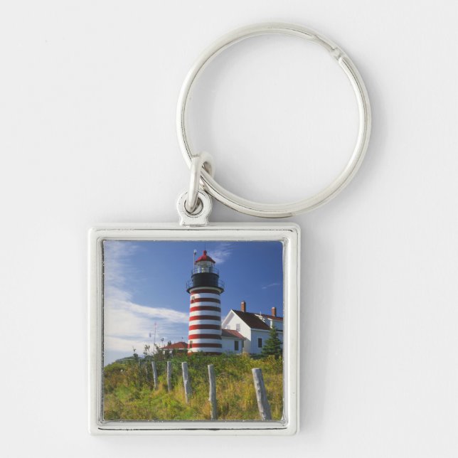 Chaveiro EUA, Maine, Lubec. Farol West Quoddy Head (Frente)